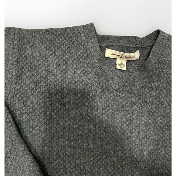 Tommy Bahama Long Sleeve V Neck Cashmere Sweater Men's Size Large Grey Knit - Picture 4 of 9